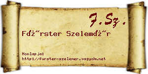 Fürster Szelemér névjegykártya
